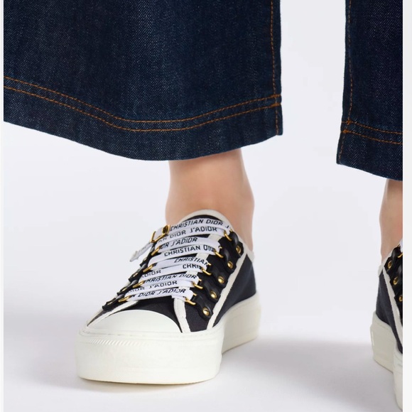 SOLD❌Christian dior walk N dior logo laces sneakers black tennis shoes 37.5 - Picture 2 of 15